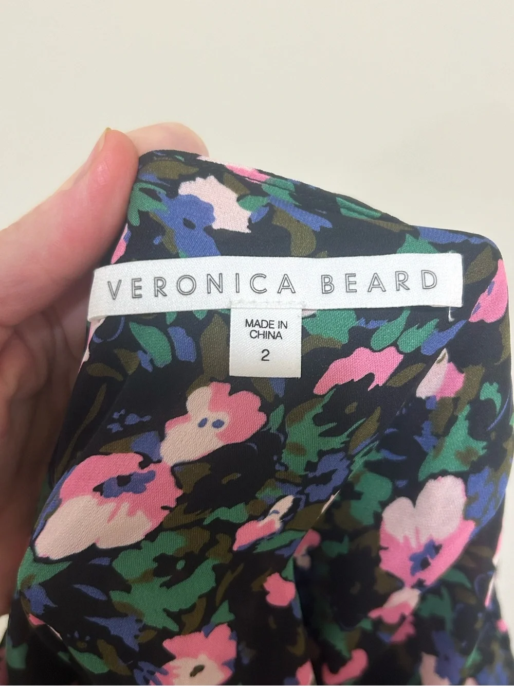Veronica Beard Ruched Floral Silk Mini Skirt Black, Blue & Pink Size 2
